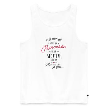 Princesse et sportive - Débardeur bio Premium Homme - blanc - Devant - AI Model Male 178 light (178cm)