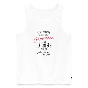 Princesse et cuisinière - Débardeur bio Premium Homme - blanc - Devant - Michal (187cm)