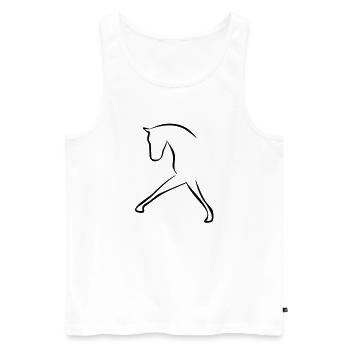Pferd - Männer Premium Bio Tank Top - Weiß - Vorne - AI Model Male 178 light (178cm)