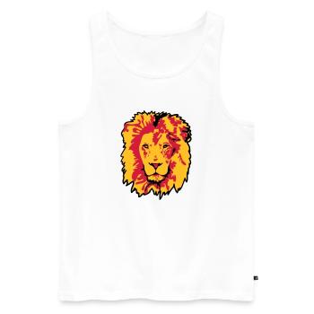 lion - Débardeur bio Premium Homme - blanc - Devant - Michal (187cm)