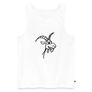 Verrückte Ziege - Männer Premium Bio Tank Top - Weiß - Vorne - Michal (187cm)