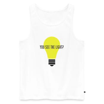YOU SEE THE LIGHT? - Männer Premium Bio Tank Top - Weiß - Vorne - Michal (187cm)