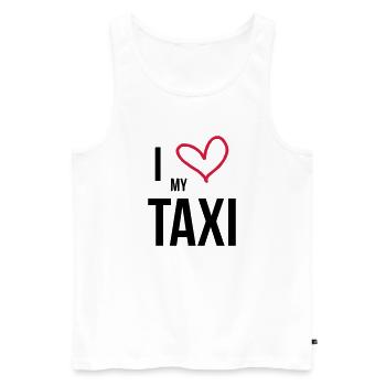 I Love my Taxi - Débardeur bio Premium Homme - blanc - Devant - Michal (187cm)