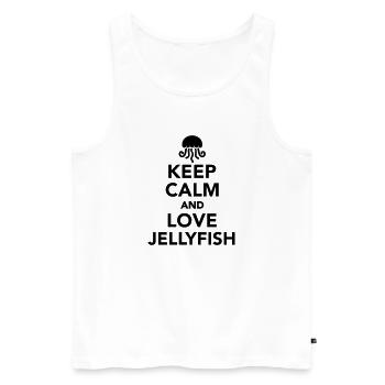 Keep calm and love jellyfish - Débardeur bio Premium Homme - blanc - Devant - Michal (187cm)