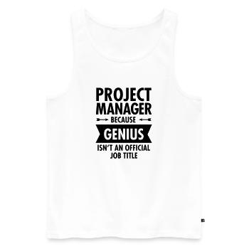 Project Manager - Genius - Männer Premium Bio Tank Top - Weiß - Vorne - AI Model Male 178 light (178cm)