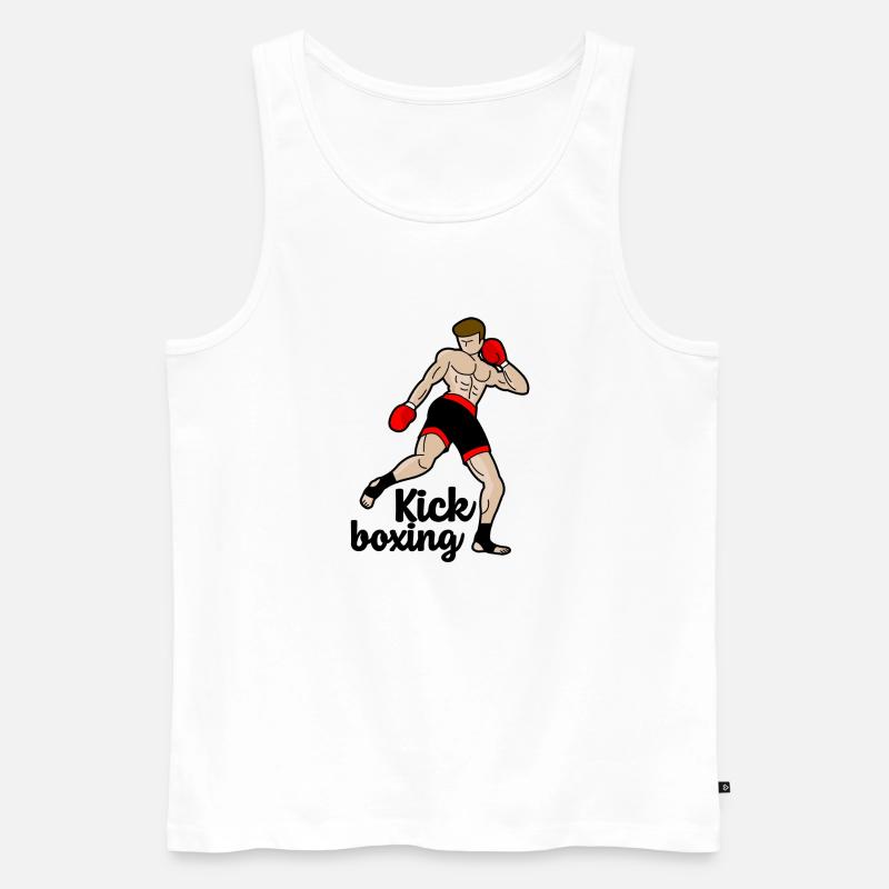Kickboxen - Männer Premium Bio Tank Top - Weiß