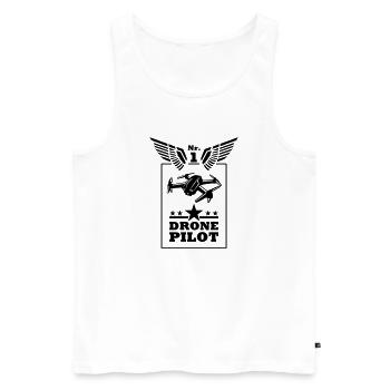 Dronen Pilot No.1 - Men's Premium Organic Tank Top - white - Front - Michal (187cm)