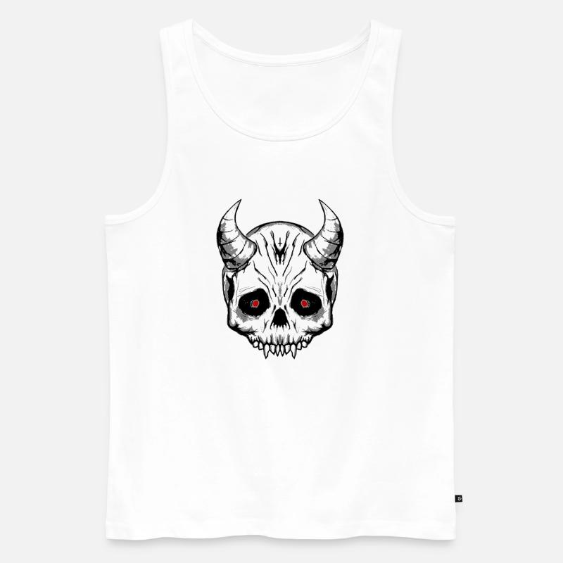 Teufel - Männer Premium Bio Tank Top - Weiß