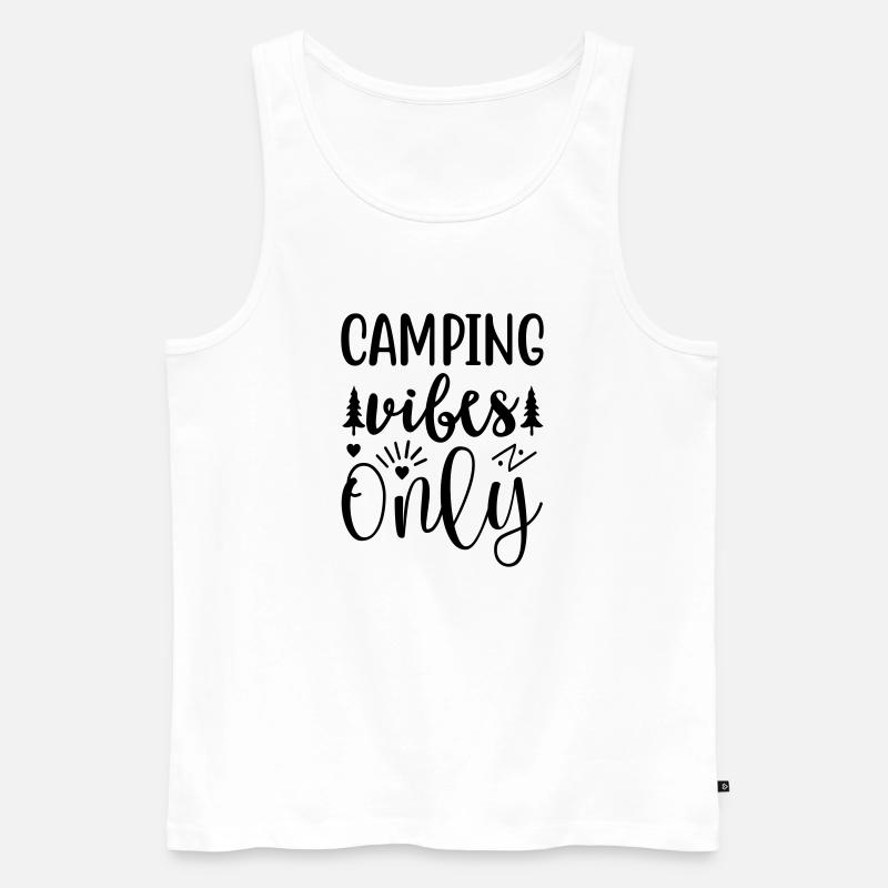 camping vibes only - Männer Premium Bio Tank Top - Weiß