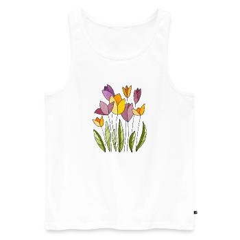 Flowers - Men's Premium Organic Tank Top - white - Front - Michal (187cm)
