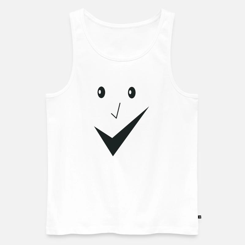 Feines Lächeln - Feines Gesicht E03. - Männer Premium Bio Tank Top - Weiß