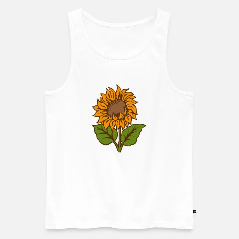 Sonnenblume - Männer Premium Bio Tank Top - Weiß
