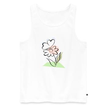 Floraison avec papillon - Débardeur bio Premium Homme - blanc - Devant - Michal (187cm)