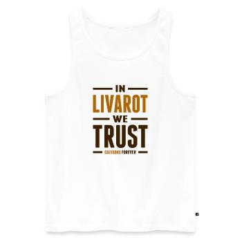 In Livarot we trust - Débardeur bio Premium Homme - blanc - Devant - Michal (187cm)