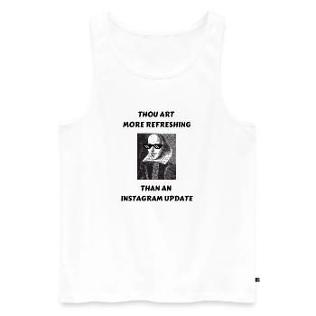 Funny Shakespearean language T-Shirt - Men's Premium Organic Tank Top - white - Front - Michal (187cm)