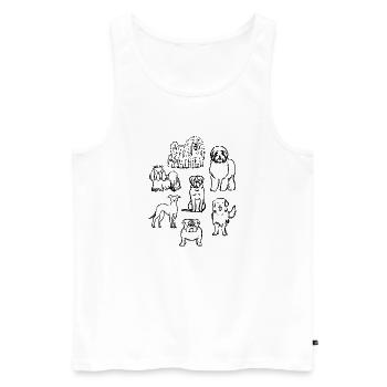 Hundefreund - Männer Premium Bio Tank Top - Weiß - Vorne - Michal (187cm)