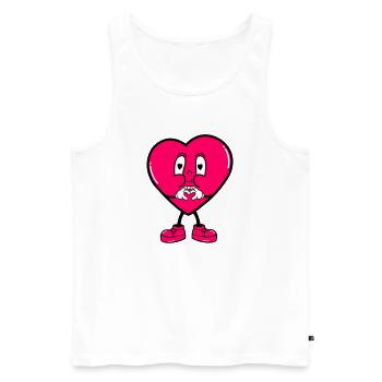 heart mr - Men's Premium Organic Tank Top - white - Front - AI Model Male 178 light (178cm)
