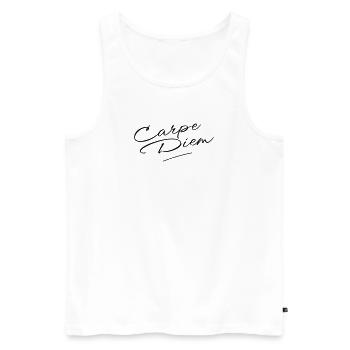 Carpe Diem - Men's Premium Organic Tank Top - white - Front - AI Model Male 178 light (178cm)