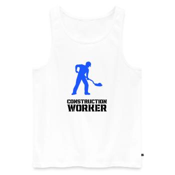 Construction Worker Construction Site Worker - Men's Premium Organic Tank Top - white - Front - AI Model Male 178 light (178cm)