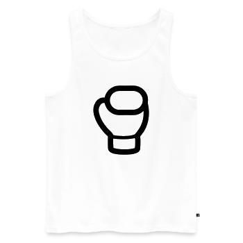 Boxhandschuh - Männer Premium Bio Tank Top - Weiß - Vorne - AI Model Male 178 light (178cm)