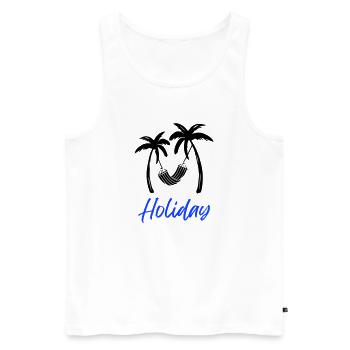 Palms Relax Holiday1 - Men's Premium Organic Tank Top - white - Front - Michal (187cm)