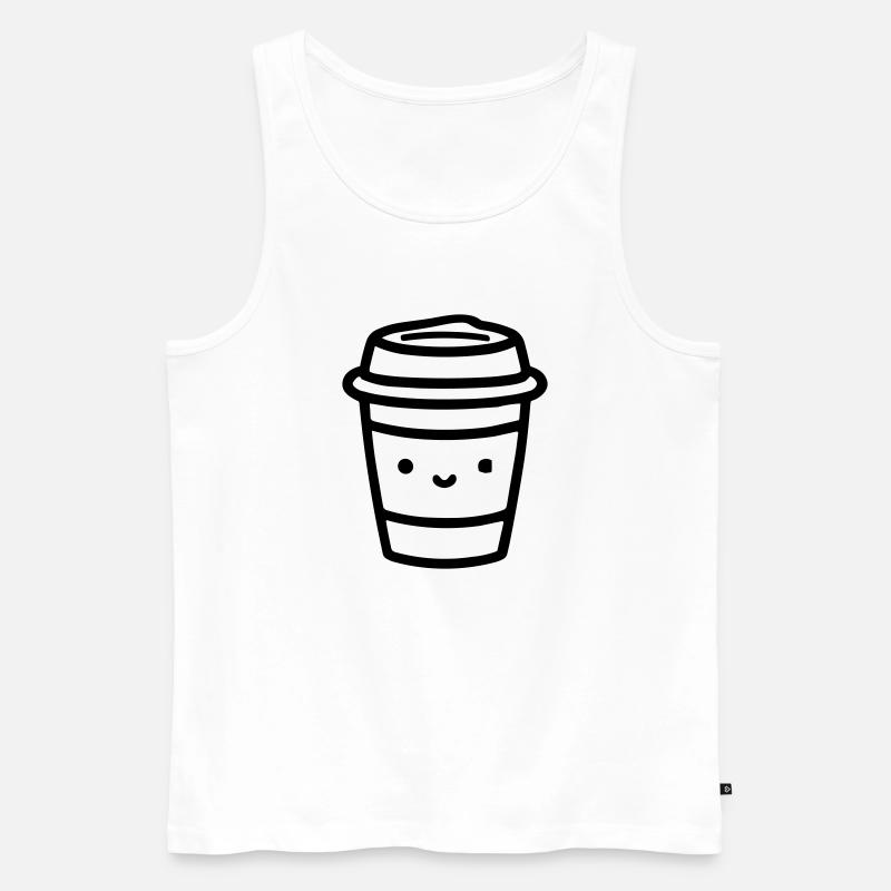 Kaffeebecher - Männer Premium Bio Tank Top - Weiß