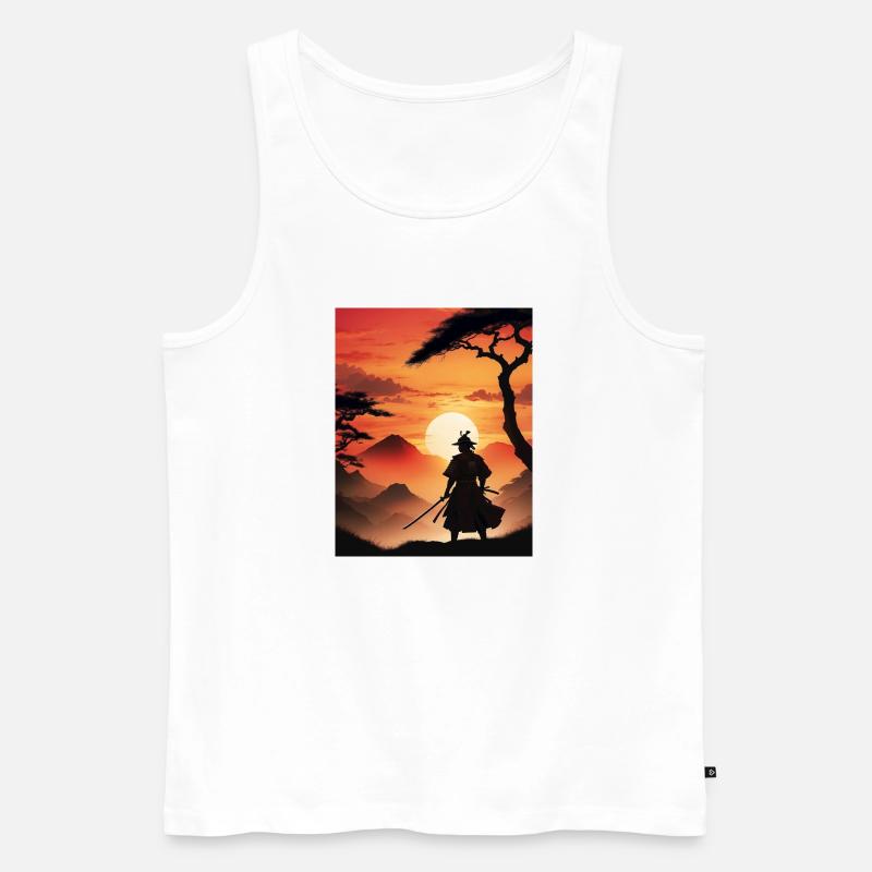 Schatten des Kriegers - Männer Premium Bio Tank Top - Weiß