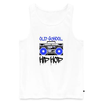 ghettoblaster old school - Männer Premium Bio Tank Top - Weiß - Vorne - AI Model Male 178 light (178cm)