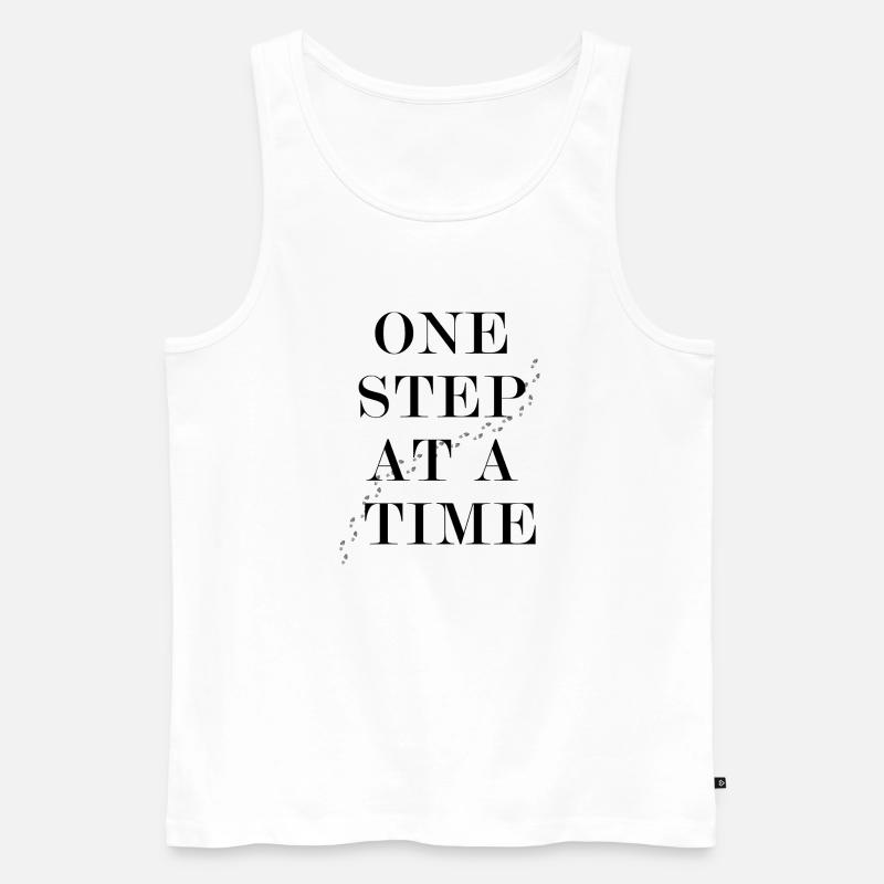 One Step At A Time - Männer Premium Bio Tank Top - Weiß