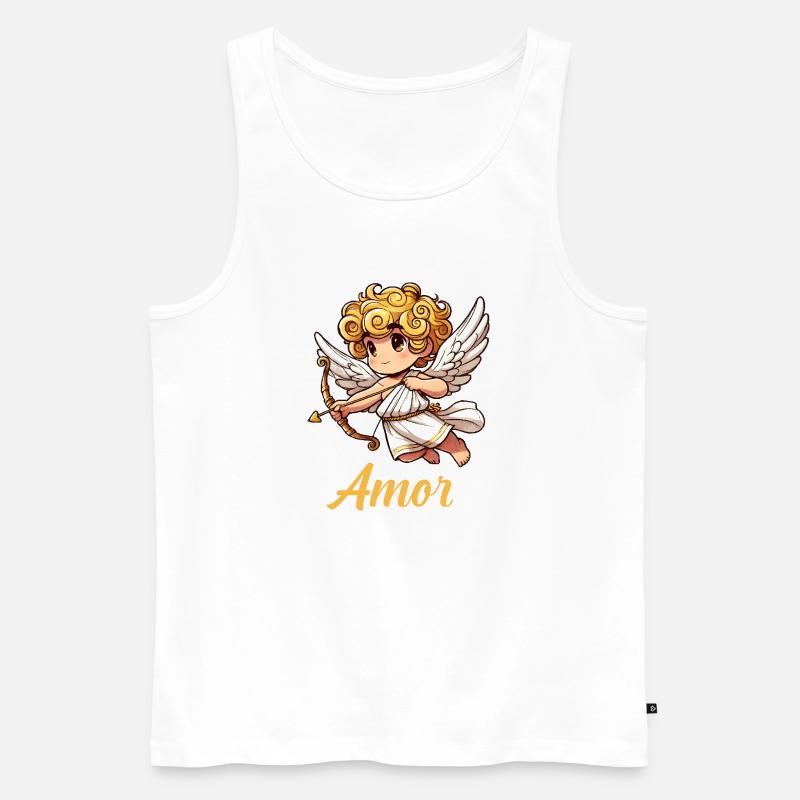 Engel Comic Amor - Männer Premium Bio Tank Top - Weiß