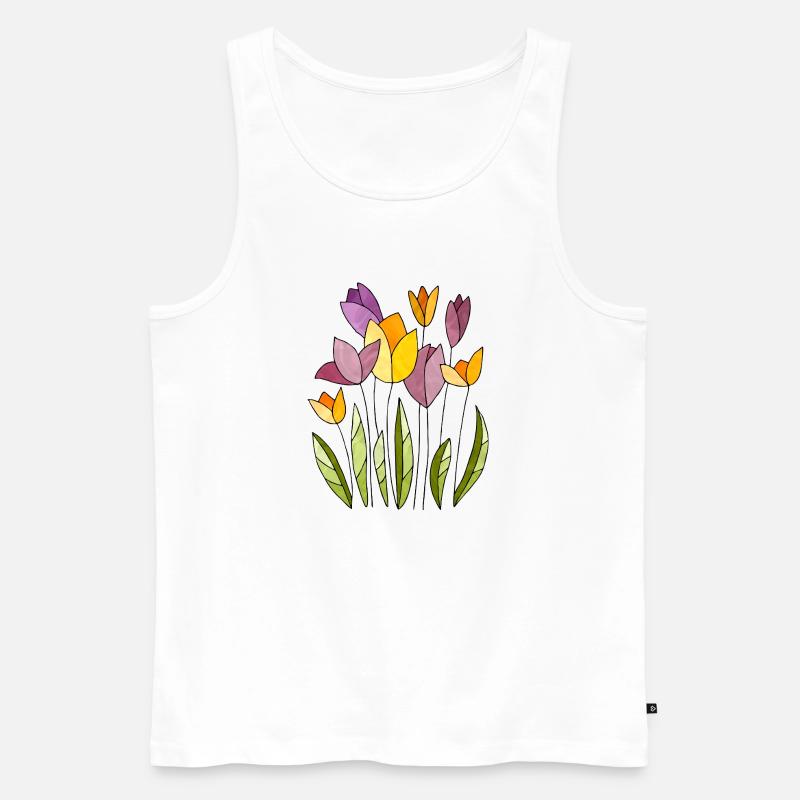 Blumen - Männer Premium Bio Tank Top - Weiß