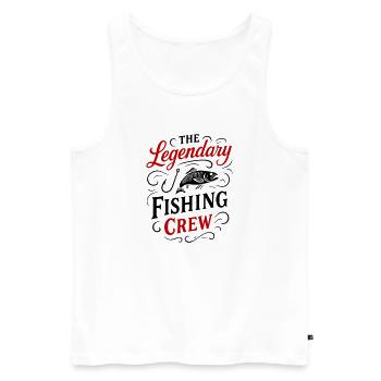 Fishing Crew Spruch - Männer Premium Bio Tank Top - Weiß - Vorne - Michal (187cm)