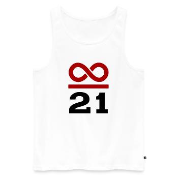 Bitcoin Sprüche Wertspeicher Unendlich 21 - Männer Premium Bio Tank Top - Weiß - Vorne - AI Model Male 178 light (178cm)