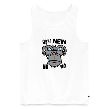 Nope No Nö Nein Ich will nicht Ich mache das nicht - Männer Premium Bio Tank Top - Weiß - Vorne - Michal (187cm)