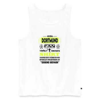 Fußball Fan Fussballverein Dortmund - Männer Premium Bio Tank Top - Weiß - Vorne - AI Model Male 178 light (178cm)