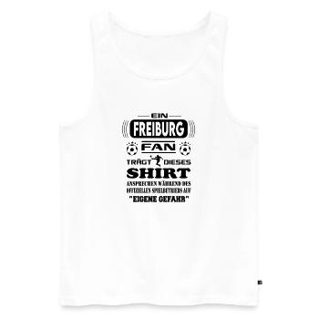 Fußball Fan Fussballverein Freiburg - Männer Premium Bio Tank Top - Weiß - Vorne - AI Model Male 178 light (178cm)