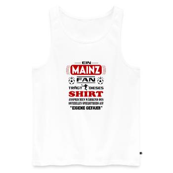 Fußball Fan Fussballverein Mainz - Männer Premium Bio Tank Top - Weiß - Vorne - Michal (187cm)