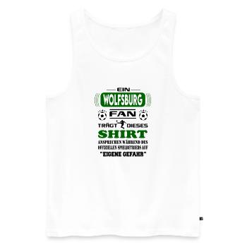 Fußball Fan Fussballverein Wolfsburg - Männer Premium Bio Tank Top - Weiß - Vorne - AI Model Male 178 light (178cm)