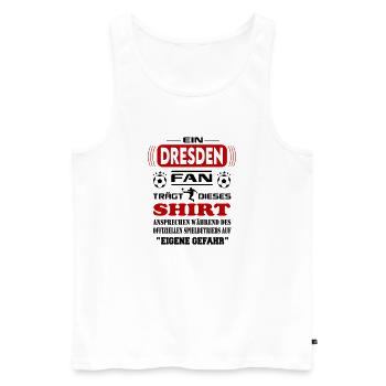 Fußball Fan Fussballverein Dresden - Männer Premium Bio Tank Top - Weiß - Vorne - AI Model Male 178 light (178cm)