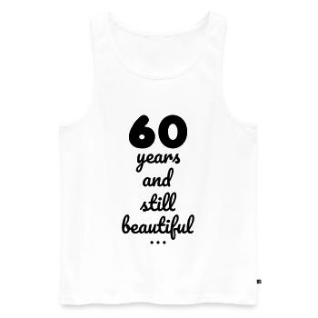 60 years and still beautiful - Débardeur bio Premium Homme - blanc - Devant - Michal (187cm)