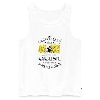 Cycliste 40 ans - Cadeau 40e Anniversaire - Débardeur bio Premium Homme - blanc - Devant - Michal (187cm)