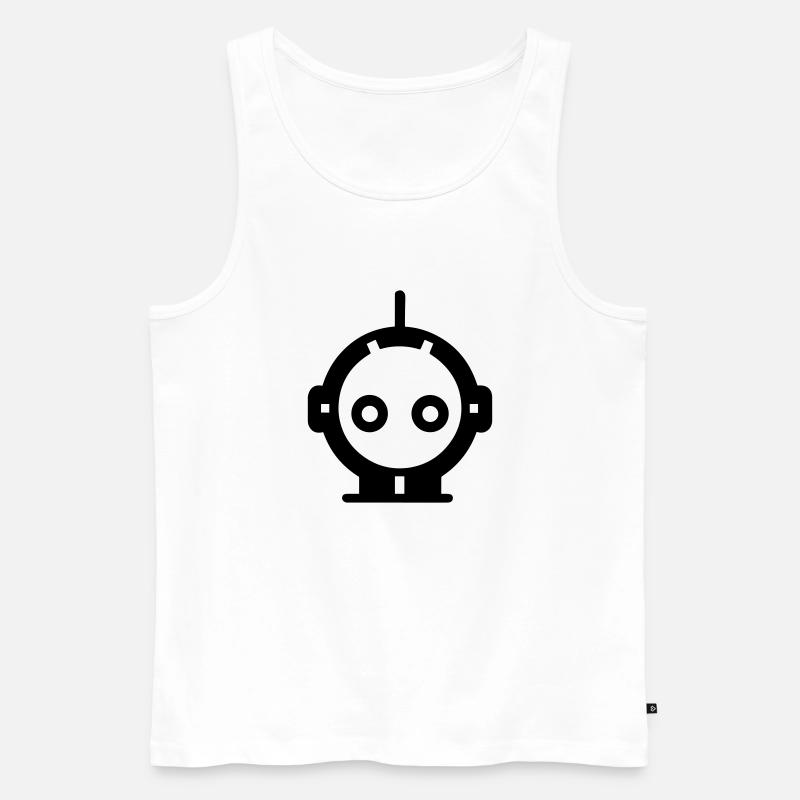 Kleiner Roboter - Männer Premium Bio Tank Top - Weiß