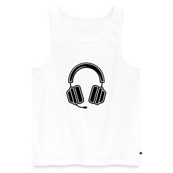 Gaming-Headset - Männer Premium Bio Tank Top - Weiß - Vorne - AI Model Male 178 light (178cm)