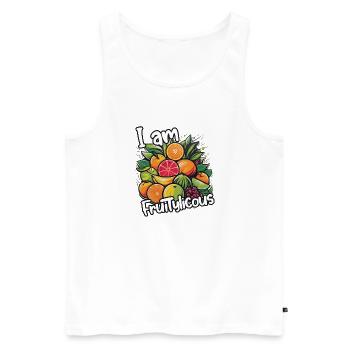 Fruity Licious: A Fruity Statement - Männer Premium Bio Tank Top - Weiß - Vorne - Michal (187cm)