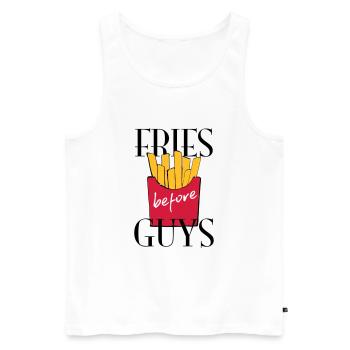 Pommes - Männer Premium Bio Tank Top - Weiß - Vorne - AI Model Male 178 light (178cm)
