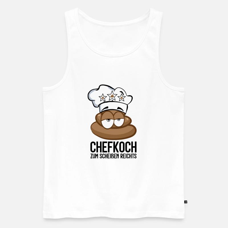 CHEFKOCH POOP SCHEISSE KOCH KOCHEN - Männer Premium Bio Tank Top - Weiß