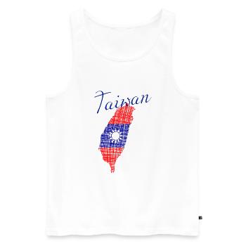 Taiwan - Männer Premium Bio Tank Top - Weiß - Vorne - Michal (187cm)