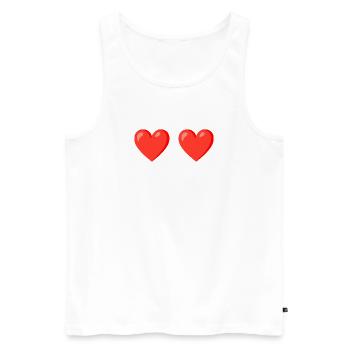 Les cœurs rouges aiment le design - Débardeur bio Premium Homme - blanc - Devant - AI Model Male 178 light (178cm)