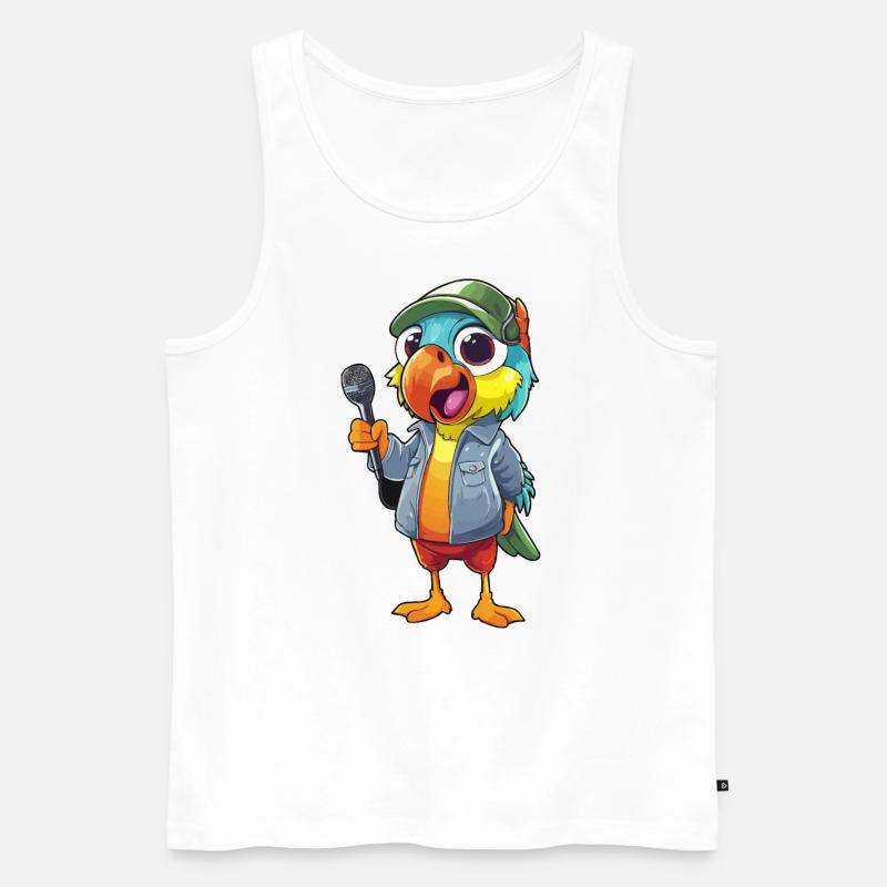 Komiker Squawkster - Männer Premium Bio Tank Top - Weiß