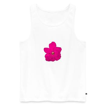 Rosa Blume künstlerisches Motiv - Männer Premium Bio Tank Top - Weiß - Vorne - Michal (187cm)